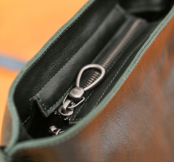 Womens Leather Tassels Bucket Bag Crossbody Bags Purse Shoulder Bag Minimalist
