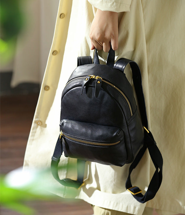 Womens Mini Black Leather Backpack Bag Womens Leather Rucksack Womens Mini Black Leather Backpack Bag Womens Leather Rucksack