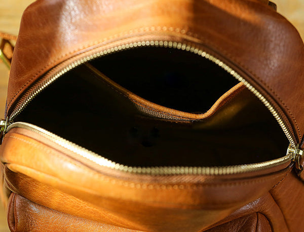 Womens Mini Black Leather Backpack Bag Womens Leather Rucksack Inside