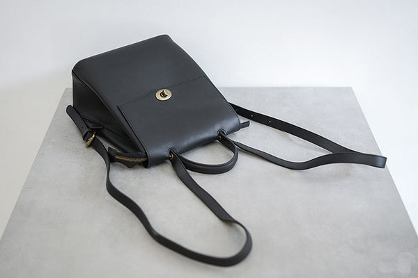 Womens Mini Black Leather Backpack Bag Cute Backpacks For Women Designer