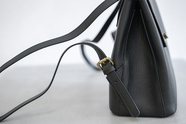 Womens Mini Black Leather Backpack Bag Cute Backpacks For Women Details