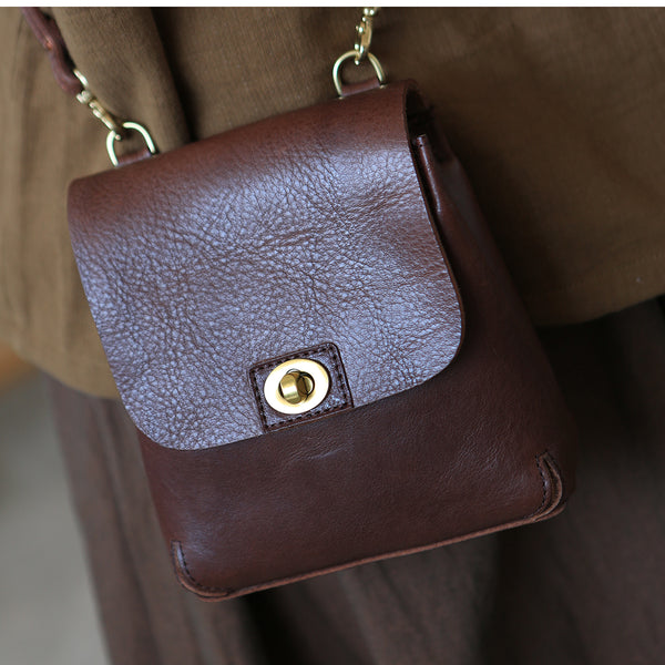 Womens Mini Crossbody Phone Bags Brown Shoulder Bag Affordable