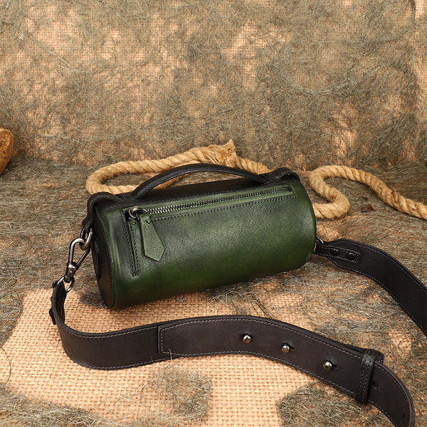 Womens Mini Leather Barrel Crossbody Bag Shoulder Handbags Affordable