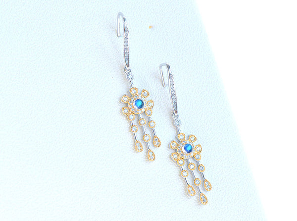 Womens Moonstone Drop Earrings June Birthstone Hoop Earrings With Gold Plated Silver Earrings For Women Fashion