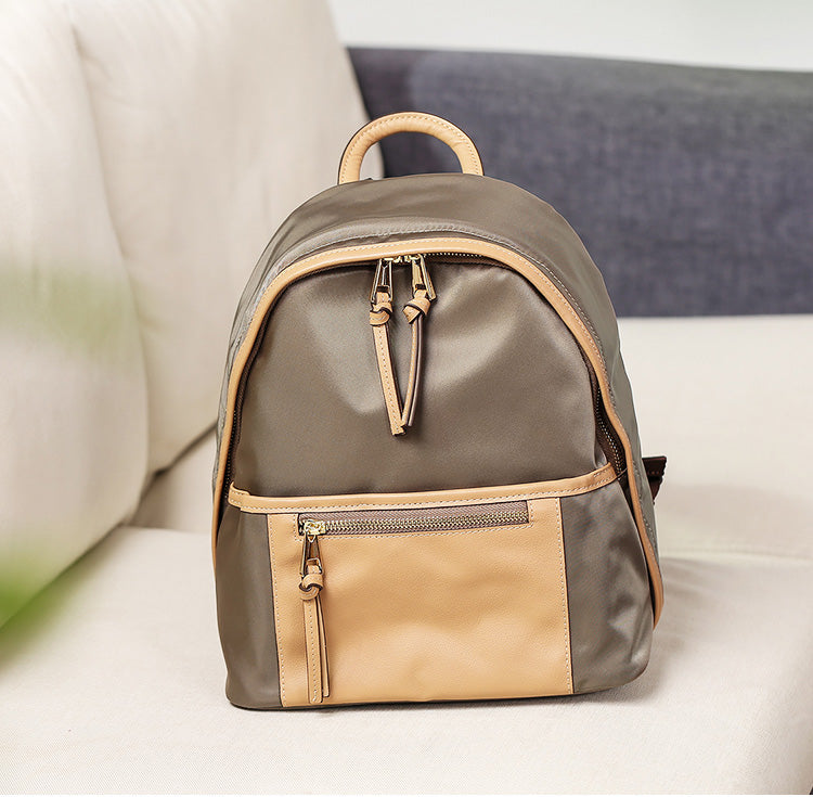 Womens Nylon And Leather Backpack Purse Small Rucksack For Women – igemstonejewelry