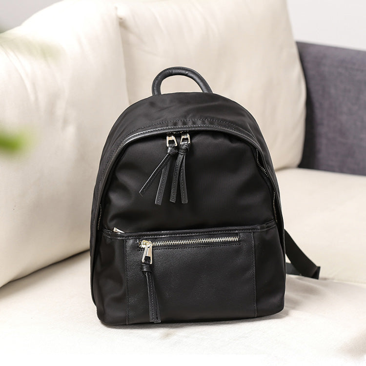2019 backpack leather fo women Womens Nylon And Leather Backpack Purse Small Rucksack For Women
