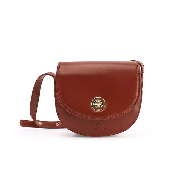 Womens Red Leather Crossbody Saddle Bag Over The Shoulder Purse for Women