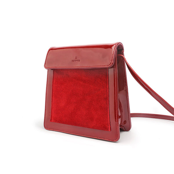 Womens Red Leather Satchel Bag Cute Leather Crossbody Bags for Women fashion