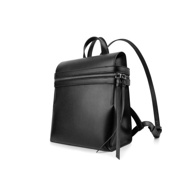 Womens Small Black Leather Backpack Purse