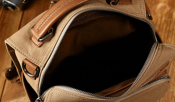 Womens Small Canvas Leather Sling Backpack Purse Rucksack Handbag for Women Designer