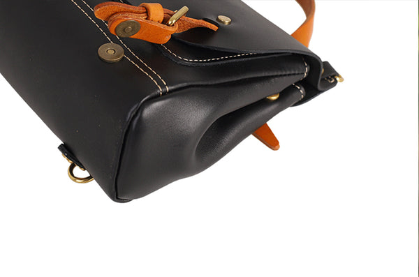 Womens Small Green Leather Shoulder Bag Satchel Backpack For Women Details