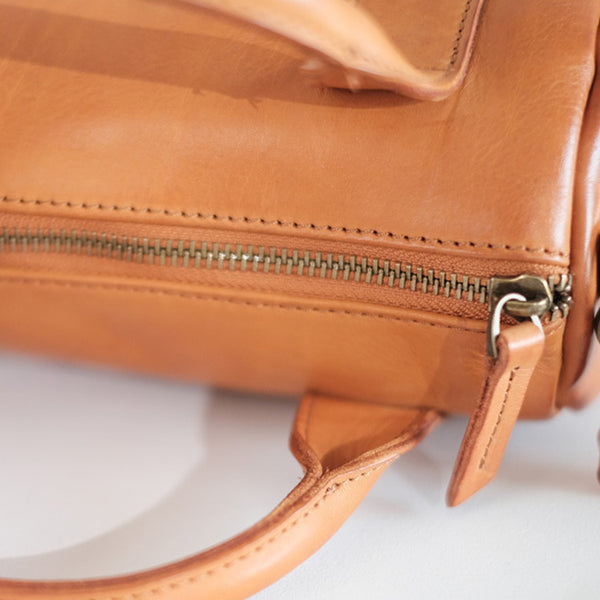 Womens Small Leather Barrel Bag Shoulder Handbags Fashion