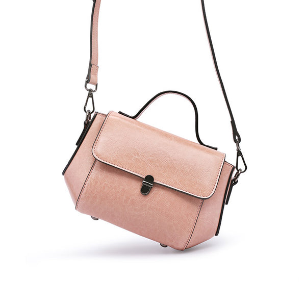 Womens Small Leather Crossbody Bags Leather Shoulder Bag Purses for Women pink