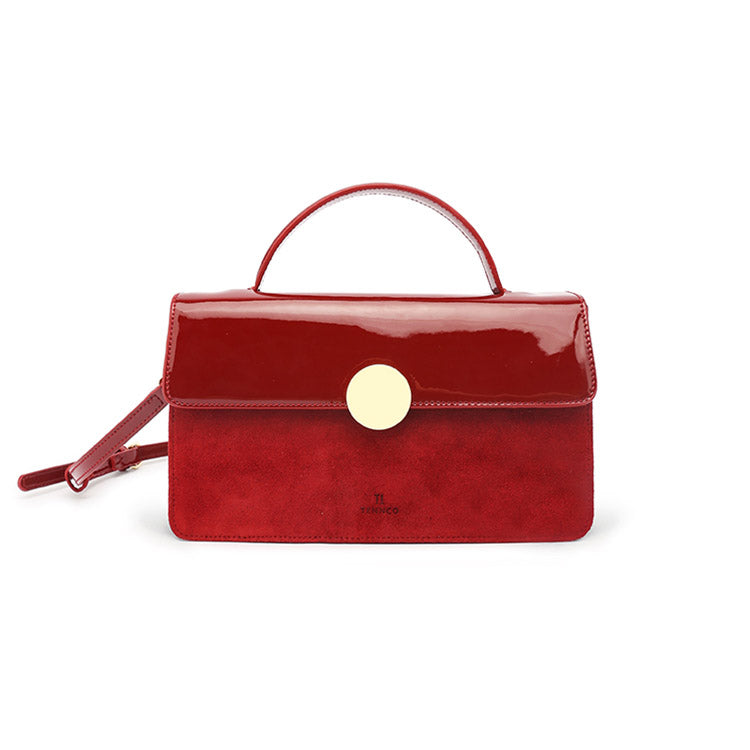 Womens Small Leather Satchel Bag Red Leather Crossbody Bags for Women chic