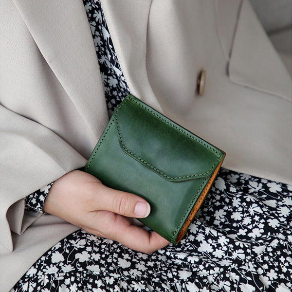 Green Womens Wallet Leather Cute Womens Wallet