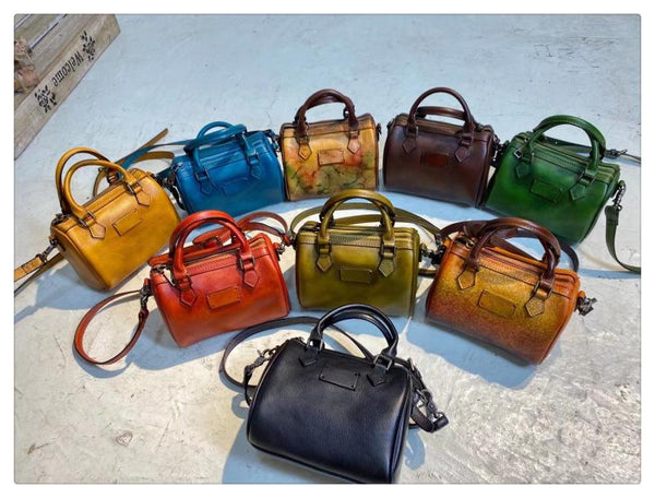 Womens Small Shoulder Bags Boston Bag Genuine Leather Handbags For Women Affordable