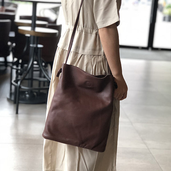 Womens Soft Leather Crossbody Tote Ladies Shoulder Bag Casual