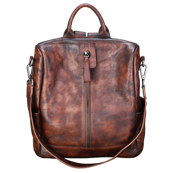 Womens Genuine Leather Rucksack Backpack Cross Shoulder Bag for Women Affordable
