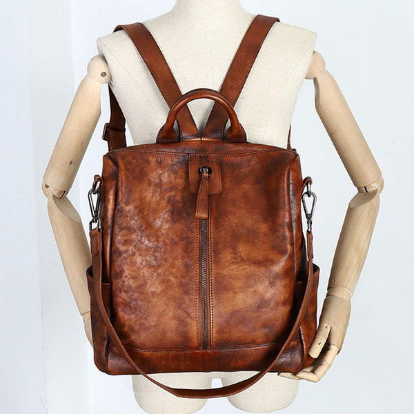 Womens Genuine Leather Rucksack Backpack Cross Shoulder Bag for Women Boutique
