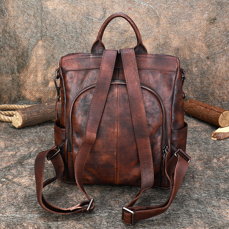 designer leather satchel backpack Womens Square Leather Satchel Backpack Purse Shoulder Handbags for Wom – igemstonejewelry