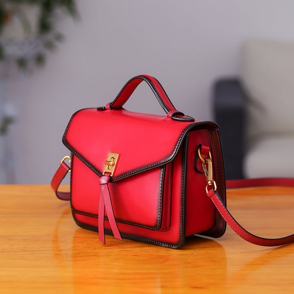 Womens Square Leather Satchel Bags Purses Handbags for Women Boutique