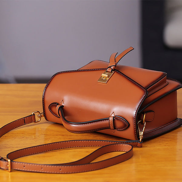 Womens Square Leather Satchel Bags Purses Handbags for Women Details