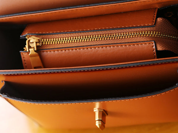 Womens Square Leather Satchel Bags Purses Handbags for Women Vintage