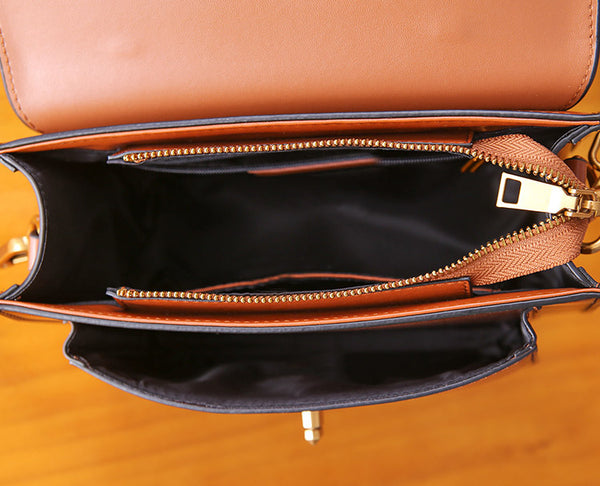 Womens Square Leather Satchel Bags Purses Handbags for Women Unique