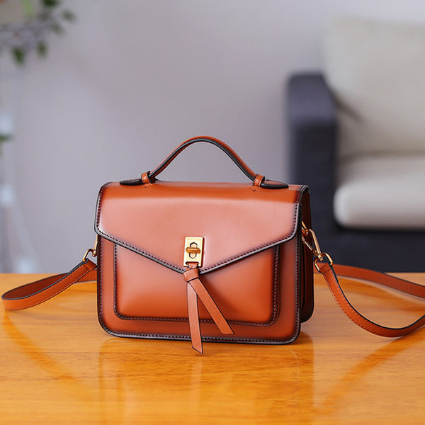 Womens Square Leather Satchel Bags Purses Handbags for Women beautiful
