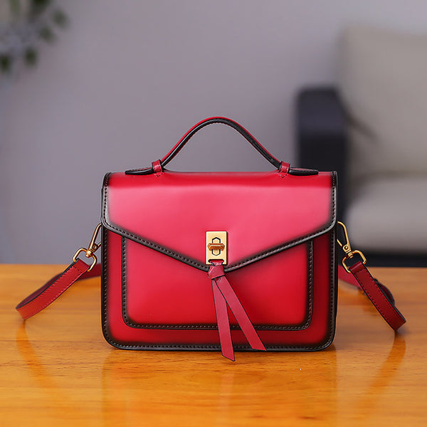 Womens Square Leather Satchel Bags Purses Handbags for Women cute