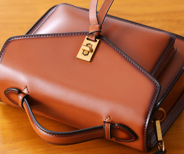 Womens Square Leather Satchel Bags Purses Handbags for Women stylish