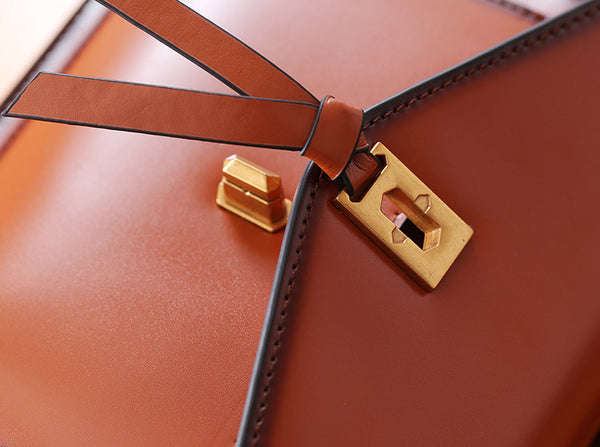 Womens Square Leather Satchel Bags Purses Handbags for Women work bag