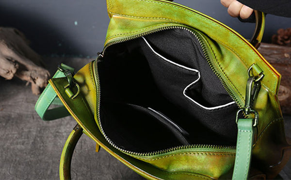 Womens Vintage Genuine Leather Crossbody Bag Purse Handbags For Women Inside