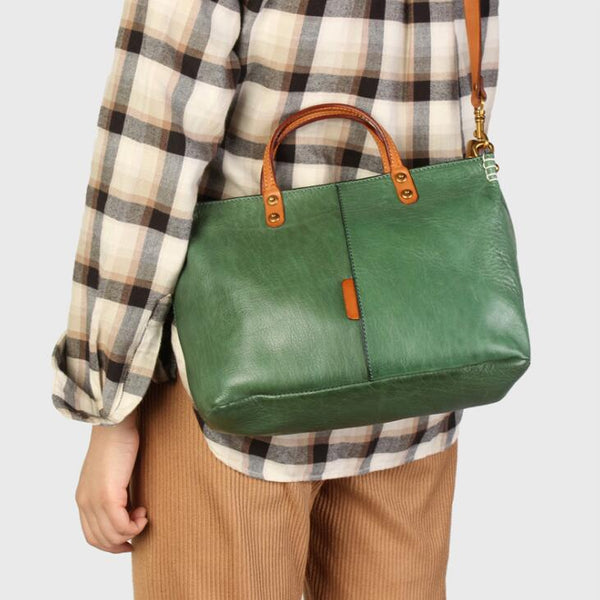 Womens Green Leather Handbags Cross Shoulder Bag for Women