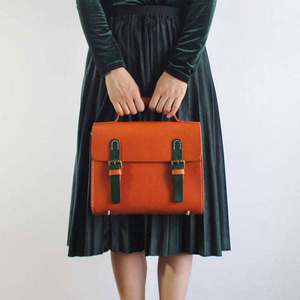Womens Vintage Leather Satchel Bag Handbags Crossbody Bags for Women Designer