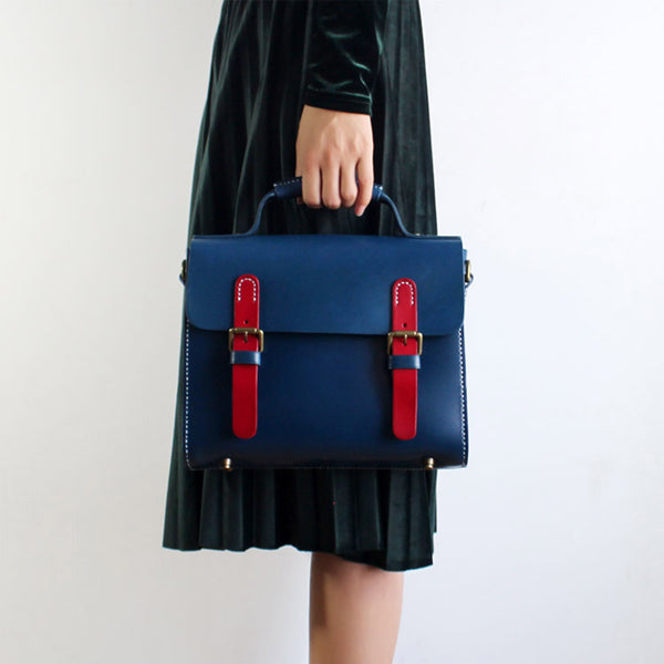 Womens Vintage Leather Satchel Bag Handbags Crossbody Bags for Women Handmade