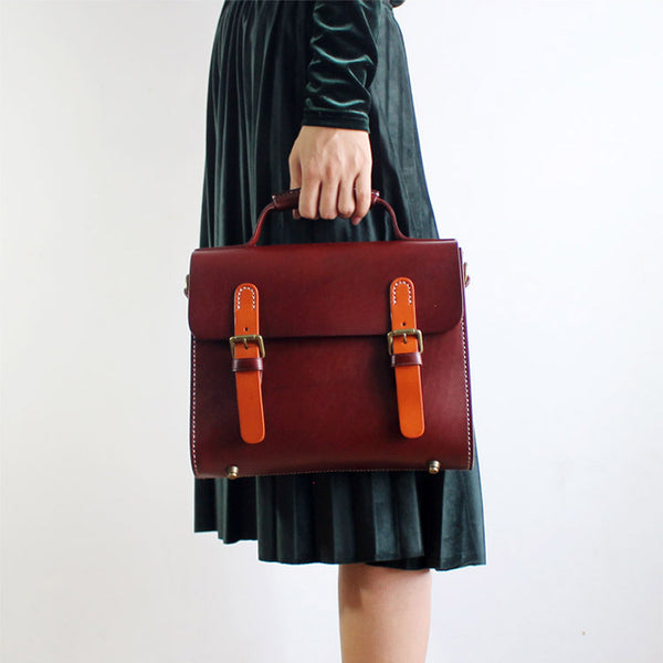 Womens Vintage Leather Satchel Bag Handbags Crossbody Bags for Women Unique