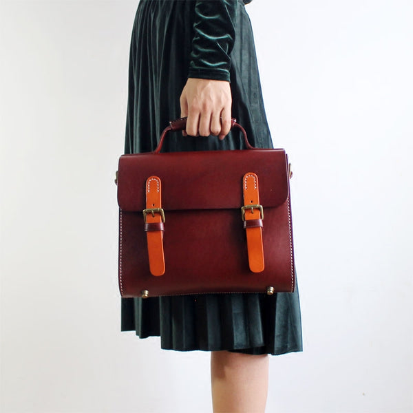 Womens Vintage Leather Satchel Bag Handbags Crossbody Bags for Women cute