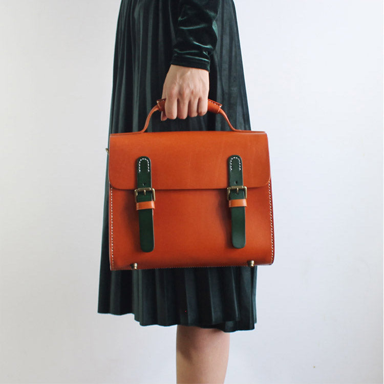 Womens Vintage Leather Satchel Bag Handbags Crossbody Bags for Women small