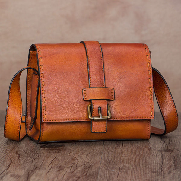 Womens Vintage Leather Side Satchel Bag Purse Crossbody Sling Bag for Women Accessories