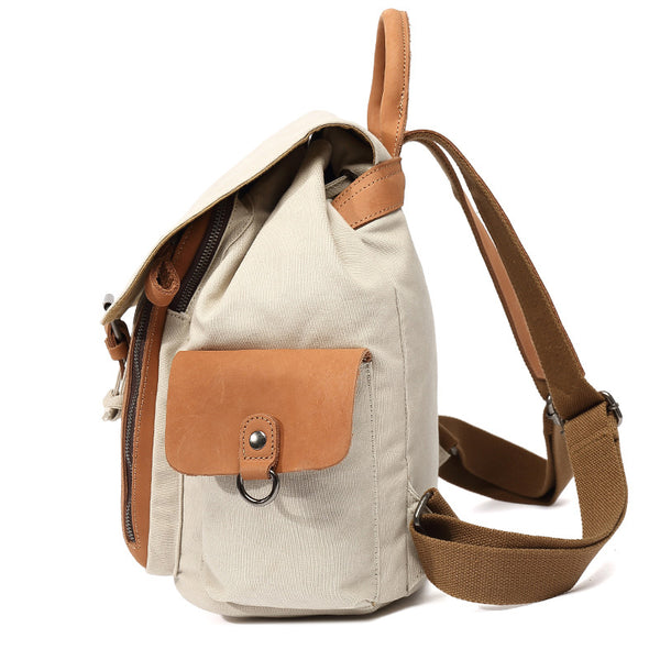 Womens Waterproof Canvas And Leather Backpacks Small Rucksack For Women  Affordable