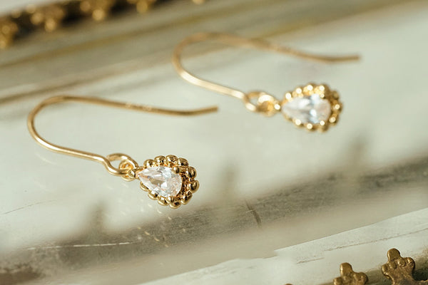 Zircon Drop Dangle Earrings Gold Plated Jewelry Accessories Women adorable