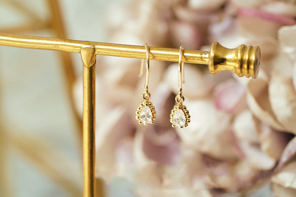 Zircon Drop Dangle Earrings Gold Plated Jewelry Accessories Women beautiful