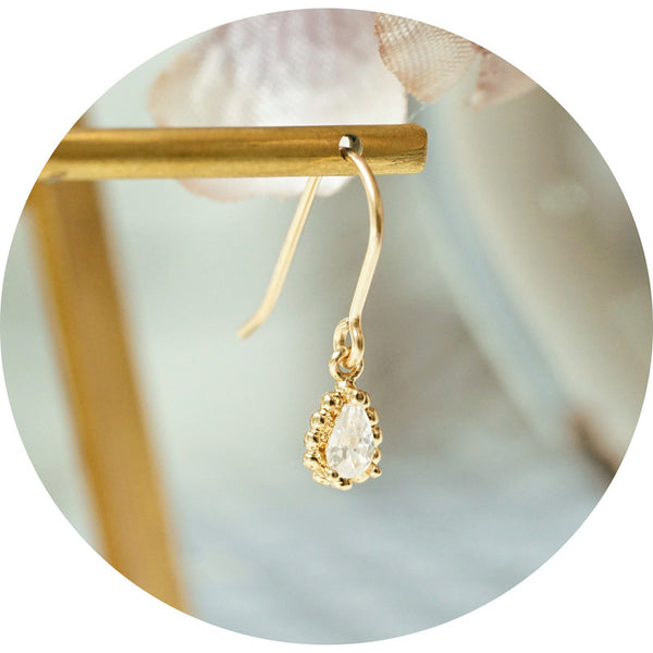 Zircon Drop Dangle Earrings Gold Plated Jewelry Accessories Women cute