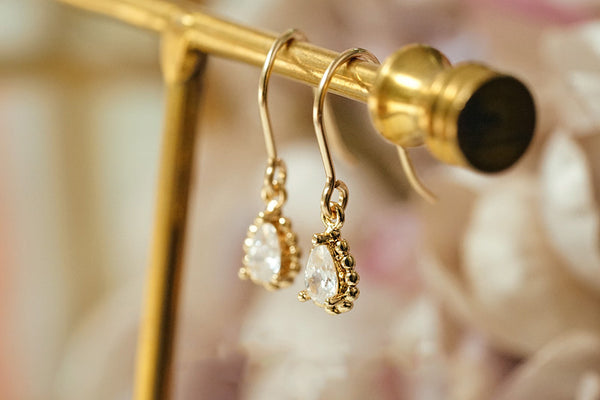 Zircon Drop Dangle Earrings Gold Plated Jewelry Accessories Women fashionable