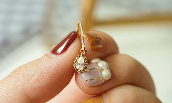 Zircon Drop Dangle Earrings Gold Plated Jewelry Accessories Women fine
