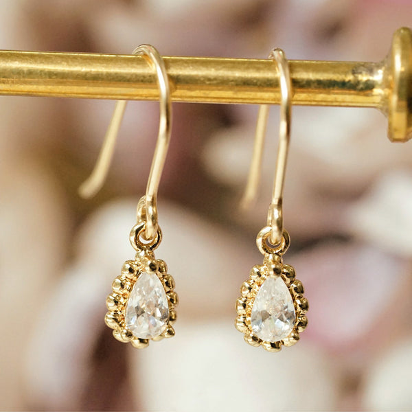 Zircon Drop Dangle Earrings Gold Plated Jewelry Accessories Women