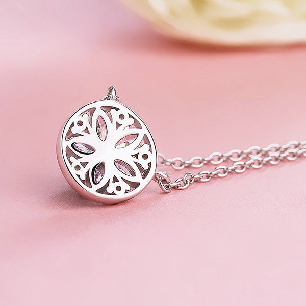 Zircon Pendant Necklace Silver Gemstone Jewelry Accessories Gifts Women back