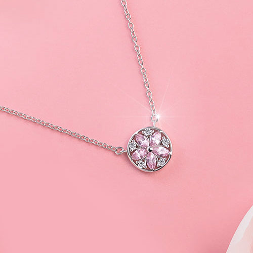 Zircon Pendant Necklace Silver Gemstone Jewelry Accessories Gifts Women bling