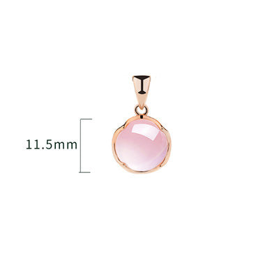 Rose Quartz Pendant Necklace 18K Gold Plated Sterling Silver Jewelry Accessories Gift For Women